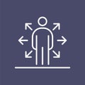 Multi task employer business people icon simple line flat illustration