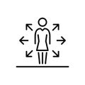 Multi task woman employer business people icon simple line flat illustration