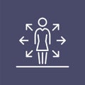 Multi task woman employer business people icon simple line flat illustration