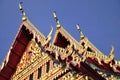 Multi-tier roofs at Thai temple Royalty Free Stock Photo