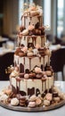 Multi tiered Birthday Cake decorated with choloates