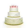 Multi-tiered birthday celebration cake with sugar Royalty Free Stock Photo
