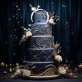 Multi-tiered celestial wedding cake