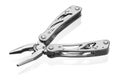 Multi tool with expanded tools and pliers isolated on a white background Royalty Free Stock Photo