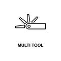 multi tool icon. Element of measuring instruments icon with name for mobile concept and web apps. Thin line multi tool icon can be Royalty Free Stock Photo