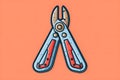 Multi-tool With Pliers Displayed on a Vibrant Background Royalty Free Stock Photo