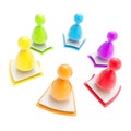 Multi user network connection emblem icon isolated