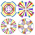 Multi wheel set. Color segment vector. Circular chart motif. Analytical spin icon. Royalty Free Stock Photo