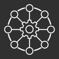 Multichannel digital design icon, omnichannel flat web symbol, internet vector illustration