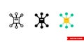 Multichannel icon of 3 types color, black and white, outline. Isolated vector sign symbol