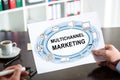 Multichannel marketing concept on a paper Royalty Free Stock Photo