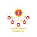 Multichannel marketing icon, vector art