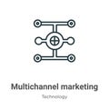 Multichannel marketing outline vector icon. Thin line black multichannel marketing icon, flat vector simple element illustration Royalty Free Stock Photo