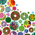 Multicolor abstract bright background with ornamental circles. Elements for design. Royalty Free Stock Photo