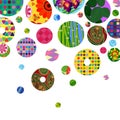 Multicolor abstract bright background with ornamental circles. Elements for design. Royalty Free Stock Photo