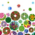 Multicolor abstract bright background with ornamental circles. Elements for design. Eps10 Royalty Free Stock Photo