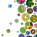 Multicolor abstract bright background with ornamental circles. Elements for design. Royalty Free Stock Photo