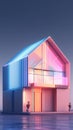 Multicolor Acrylic life sized house generative AI