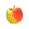 Multicolor Apple Funky Hand Drawn Fresh Fruit Cartoon Illustration