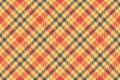 Multicolor background check texture, relax fabric vector seamless. Cross tartan textile pattern plaid in amber and red colors Royalty Free Stock Photo