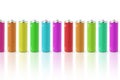 Multicolor batteries Royalty Free Stock Photo