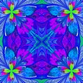 Multicolor beautiful fractal in stained glass window style. Comp