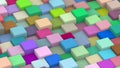 Multicolor blocks. Art concept. 3D rendering. Royalty Free Stock Photo