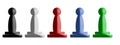 Multicolor Board game pawn pieces