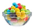 Multicolor bonbon sweets in glass bowl