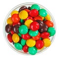 Multicolor bonbon sweets in glass bowl