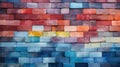 Multicolor Brick Wall Texture Background AI Generated Royalty Free Stock Photo
