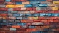 Multicolor Brick Wall Texture Background AI Generated Royalty Free Stock Photo
