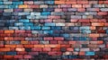 Multicolor Brick Wall Texture Background AI Generated Royalty Free Stock Photo