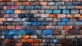 Multicolor Brick Wall Texture Background AI Generated Royalty Free Stock Photo