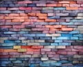 Multicolor Brick Wall Texture Background AI Generated Royalty Free Stock Photo