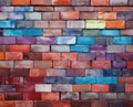 Multicolor Brick Wall Texture Background AI Generated Royalty Free Stock Photo
