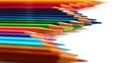 Bright color pencils vertical wave on white background Royalty Free Stock Photo