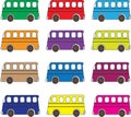 Multicolor buses background