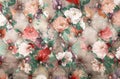 Multicolor capitone background with floral pattern