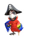 Multicolor cartoon pirate parrot Royalty Free Stock Photo