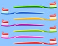 Multicolor cartoon toothbrush with toothpaste set