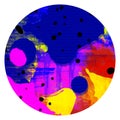 Multicolor circle,round shape, art abstract background, isolated web button template