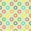 Multicolor circular small floral mandala seamless pattern. geomatric vector illustration