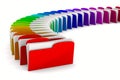 Multicolor computer folder on white background
