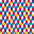 Multicolor cubic seamless pattern Royalty Free Stock Photo