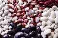 Legume abstract - top view of a variety of colorful bean, lentil and pea Royalty Free Stock Photo