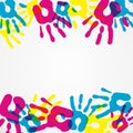 Multicolor diversity hands background