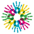 Multicolor diversity hands circle Royalty Free Stock Photo