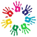 Multicolor diversity hands circle Royalty Free Stock Photo