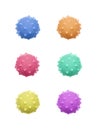 Multicolor dotted balls. Six spheres isolated.